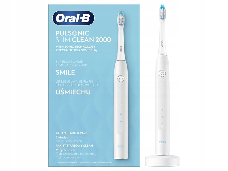 Elektrická zubná kefka Oral-B Pulsonic Slim Clean 2000, biela